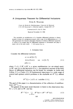 A Uniqueness Theorem for Differential Inclusions R