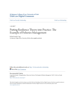 Putting Resilience Theory into Practice: The Example of Fisheries