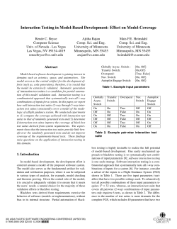 Interaction Testing in Model-Based Development