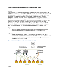 Outline of School-based LLLIN Distribution Pilot: Cross