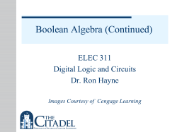 Boolean Algebra (Continued)