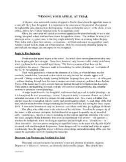 WINNING YOUR APPEAL AT TRIAL