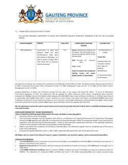 Advert - Gauteng Provincial Treasury
