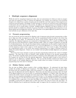 1 Multiple sequence alignment While the need for comparing 2