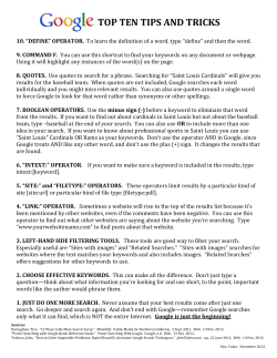 Google Tips and Tricks Handout