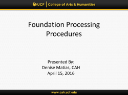 Other Foundation Forms - College of Arts and Humanities