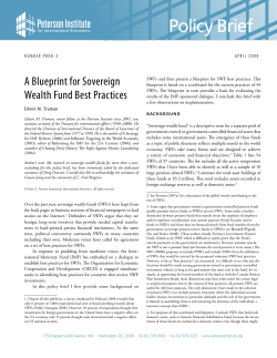 Policy Brief 08-3: A Blueprint for Sovereign Wealth Fund Best Practices
