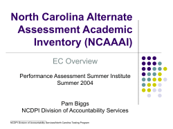 EC Overview - North Carolina Public Schools