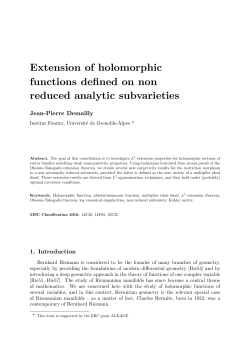 Extension of holomorphic functions defined on non