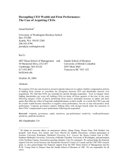 Decoupling CEO Wealth and Firm Performance: The Case of
