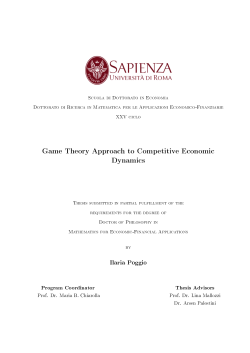 Game Theory Approach to Competitive Economic Dynamics
