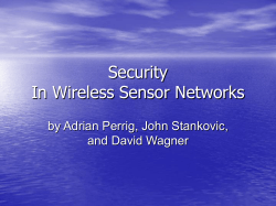 Security In Wireless Sensor Networks