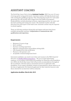 assistant coaches - Canoe Kayak Canada