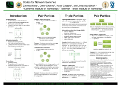 Introduction Pair Parities Triple Parities Pair Parities