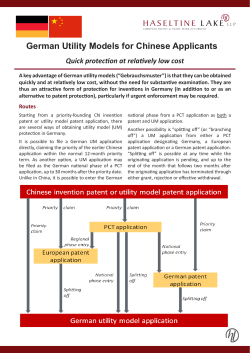 German Utility Models for Chinese Applicants
