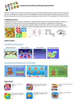 Supporting Counting and Recognising Numbers Traditional Games