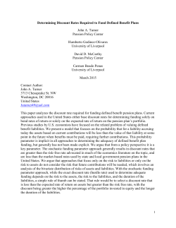 Determining Discount Rates Required to Fund Defined Benefit Plans