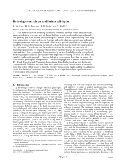 Hydrologic controls on equilibrium soil depths - Infoscience