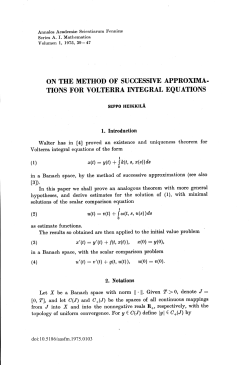 ITEGRAL EQUATIONS Let X be a Banach space with norm ll `ll