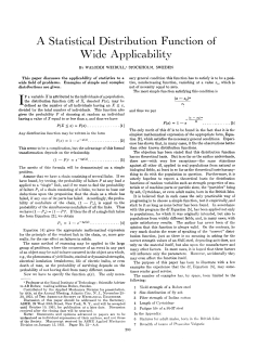 A Statistical Distribution Function of Wide Applicability