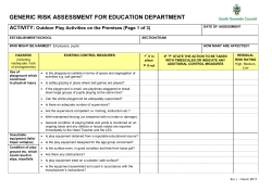 Example Risk Assessment for Education Departments118Kb