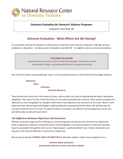 Outcome Evaluation - Domestic Violence Evidence Project