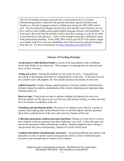 - 1 - Glossary of Teaching Strategies Accelerated or individualized