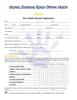 HEROH students operate as an extension of the Wellness Center at
