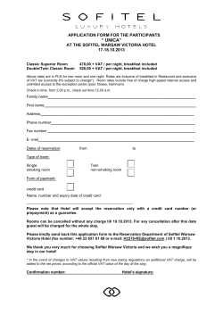 booking form - UNICA