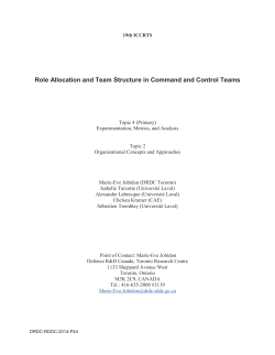 Role Allocation and Team Structure in Command and Control Teams