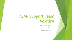 ASAP Support Team Meeting