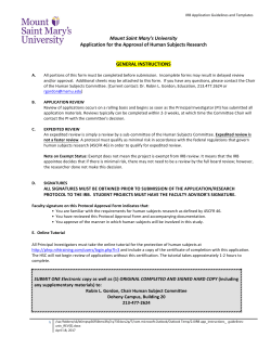 IRB Application Instructions - Mount Saint Mary`s University, Los