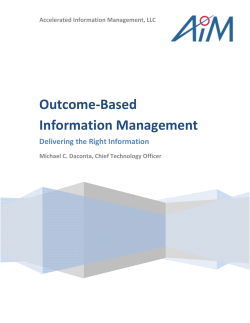 Outcome-Based Information Management