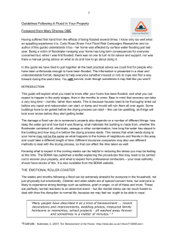 1 Guidelines Following A Flood In Your Property Foreword from