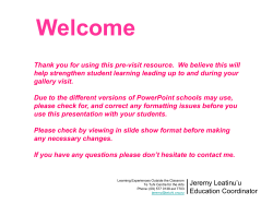 Now Loading: Pre-visit lesson 1