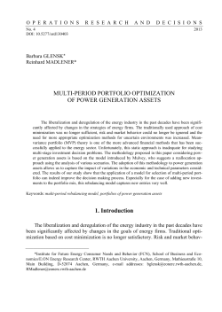 MULTI-PERIOD PORTFOLIO OPTIMIZATION OF POWER
