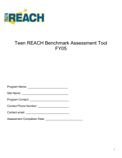 Teen REACH Benchmarks Assessment Tool