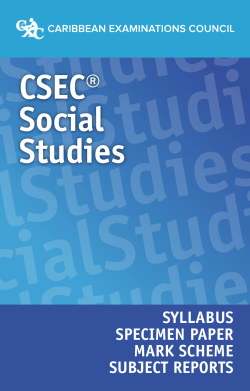 CSEC&reg; Social Studies Syllabus, Specimen Paper, Mark Scheme