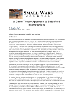 A Game Theory Approach to Battlefield Interrogations