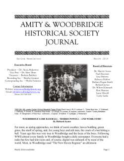 March 2016 newsletter - Amity Woodbridge Historical Society