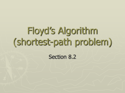 Floyd`s algorithm solves this problem