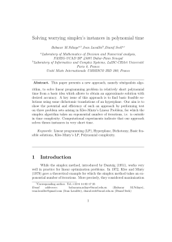 Solving worrying simplex`s instances in polynomial time 1 Introduction