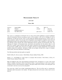 Microeconomic Theory II