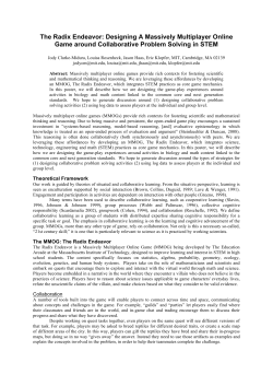 The Radix Endeavor: Designing A Massively Multiplayer Online