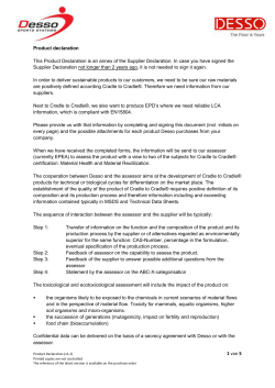 Product Declaration