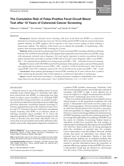 The Cumulative Risk of False-Positive Fecal Occult Blood Test after