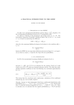 A PRACTICAL INTRODUCTION TO THE GSPRT 1. Description of