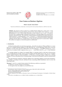 Four Games on Boolean Algebras