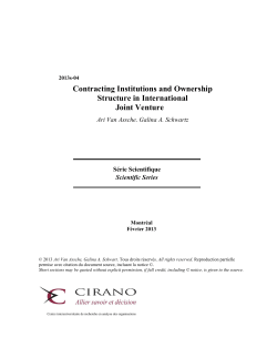 Contracting Institutions and Ownership Structure in International