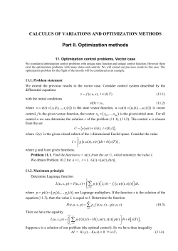 11. Optimization control problems. Vector case